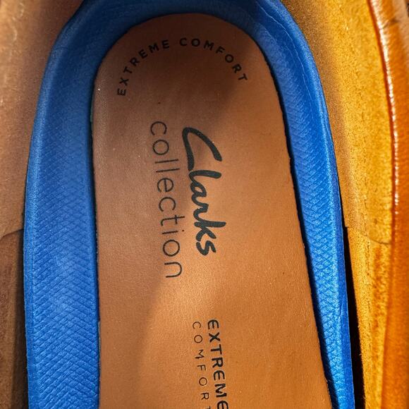 Clarks Collection Driving Loafers Brown Leather Comfort Shoes Men’s Size 10 - Picture 4 of 8